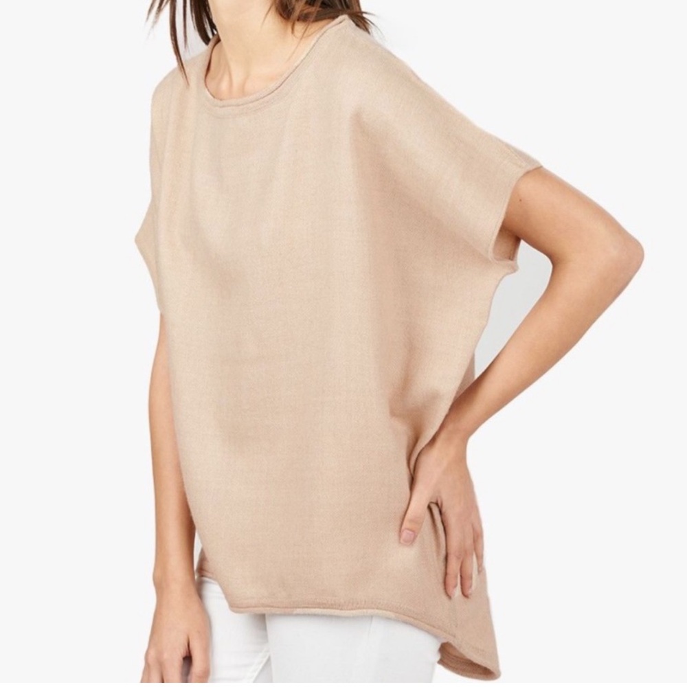 Rare discontinued Cuyana Oversized Alpaca Sweater Beige one size tan camel Auth